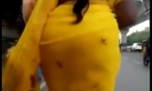 Rekha aunty'_s big ass caught prevalent yellow saree
