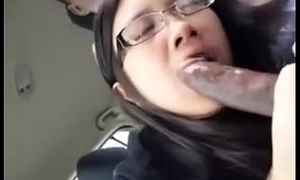 forcible asian teen sucking black back a automobile