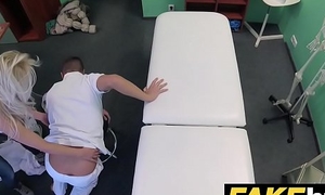 Fake Hospital Big tits horny Milf chiropractor fucks falsify after massage