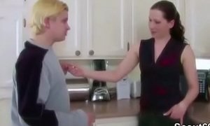 Mother Seduce Young Boy to Fuck her around Cookhouse